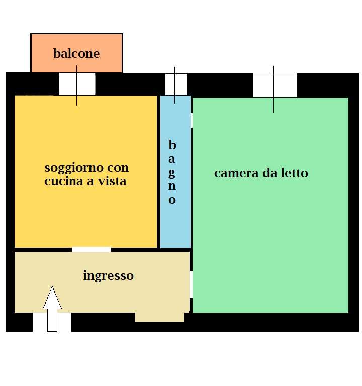 Bilocale in affitto adiacenze Bocconi – Naba – Iulm - Planimetria
