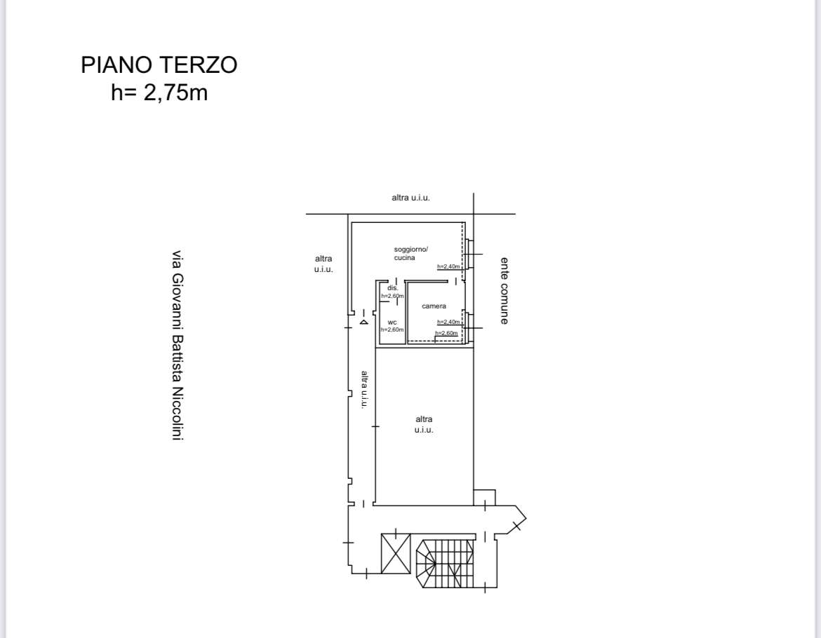 Appartamento in vendita di 2 LOCALI in Via Giovanni Battista Niccolini 26, Milano - Planimetria