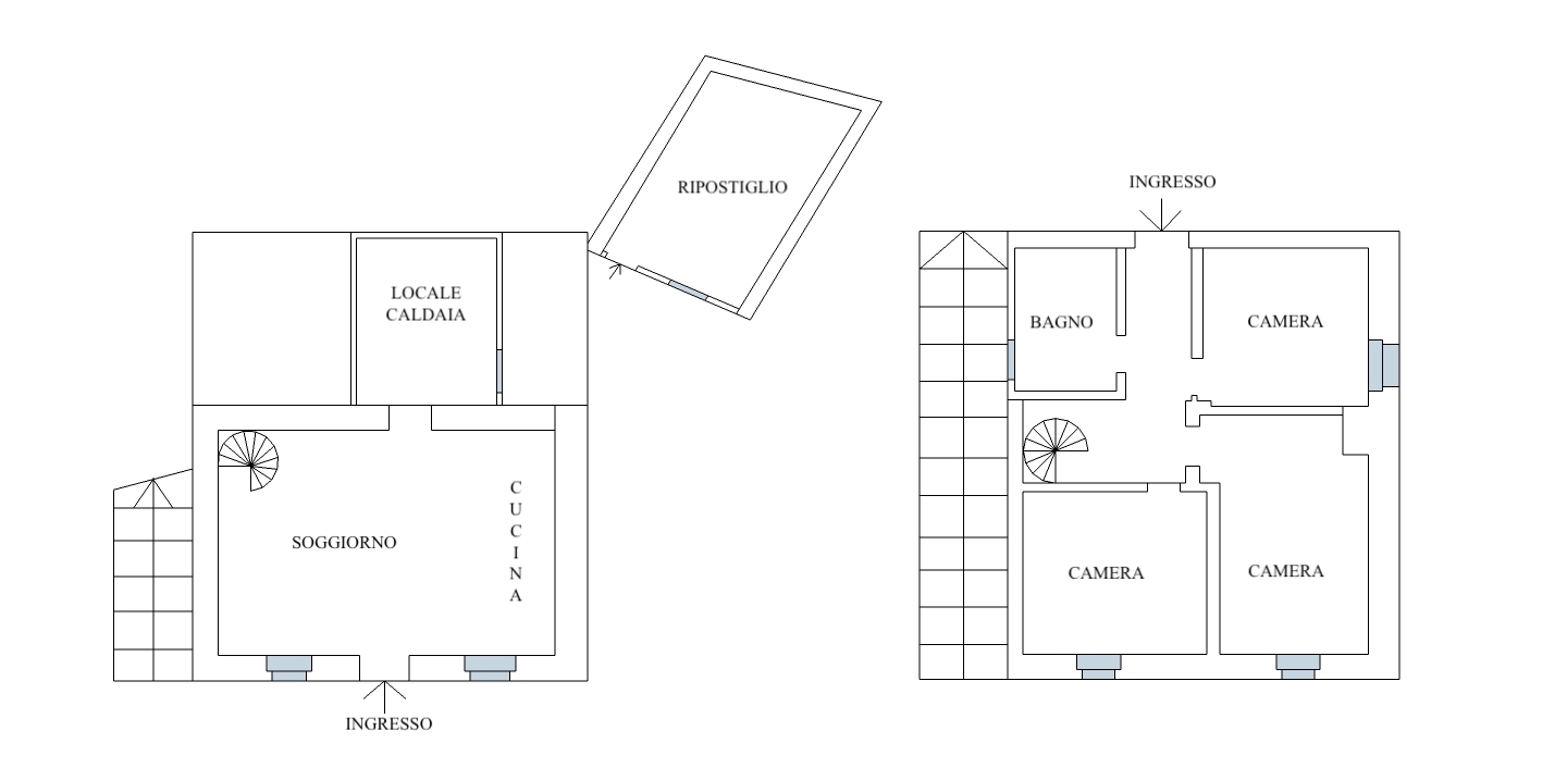 Vendesi casa indipendente ad Alzano Lombardo (BG). - Planimetria