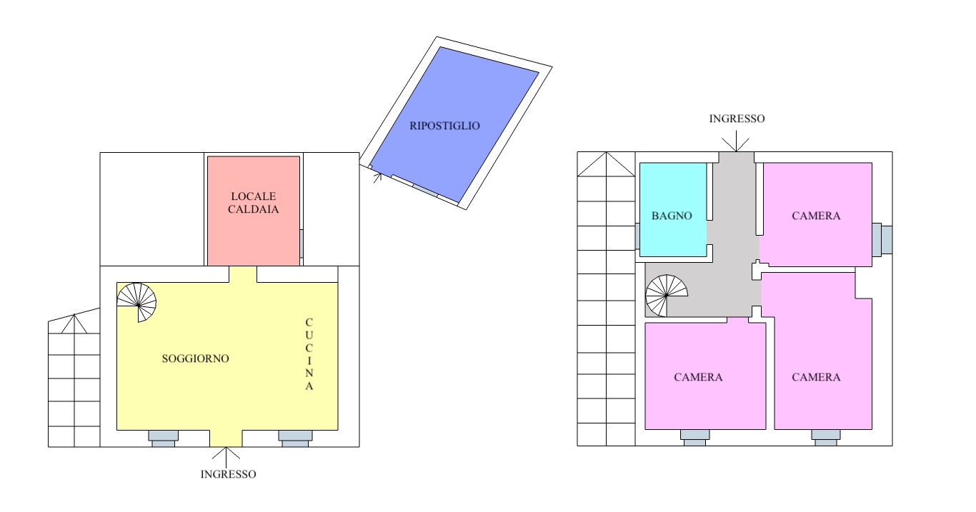 Vendesi casa indipendente ad Alzano Lombardo (BG). - Planimetria