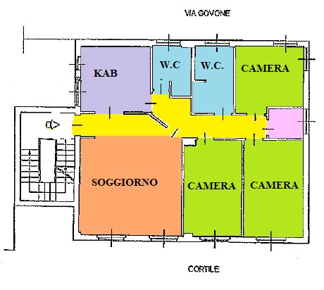 Via Mac Mahon appartamento di 4 locali luminoso - Planimetria