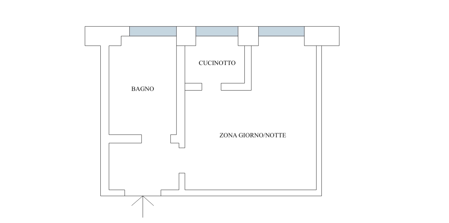 Affittasi monolocale in zona Corso Lodi, Milano. - Planimetria