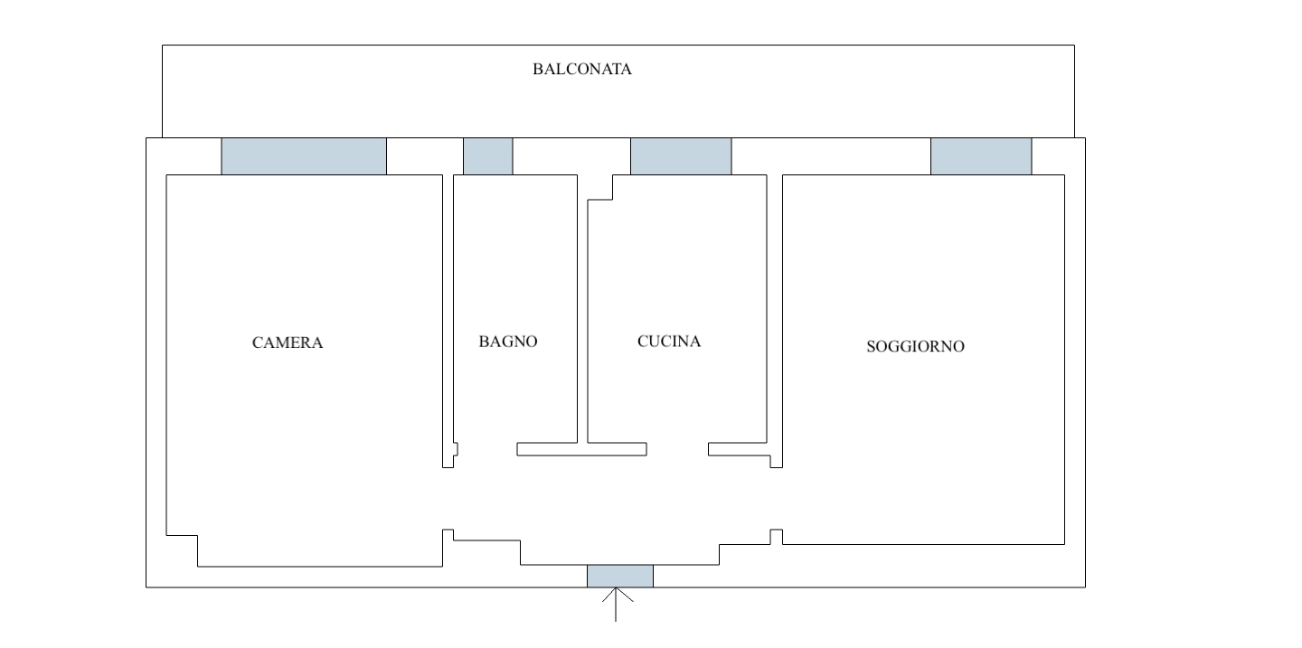 Vendesi 2 appartamenti di 2 locali adiacenze piazza Caneva. - Planimetria Vendesi 2 appartamenti di 2 locali adiacenze piazza Caneva. - Planimetria