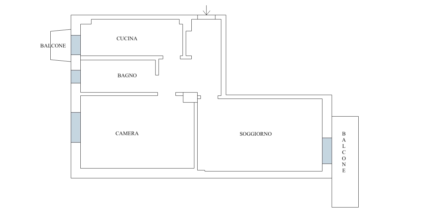 Vendesi 2 appartamenti di 2 locali adiacenze piazza Caneva. - Planimetria Vendesi 2 appartamenti di 2 locali adiacenze piazza Caneva. - Planimetria