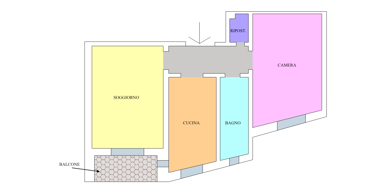 Vendesi 2 locali adiacenze via Caracciolo. - Planimetria Vendesi 2 locali adiacenze via Caracciolo. - Planimetria
