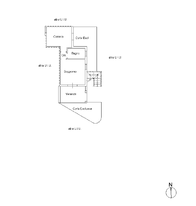 Interessante bilocale con giardino– Porto Pozzo - Planimetria