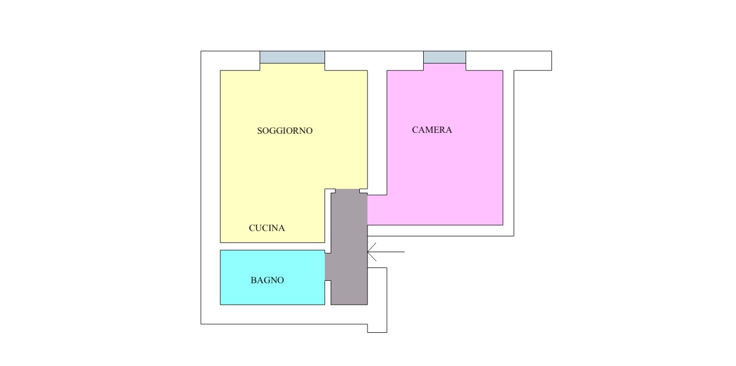 Ampio bilocale in vendita a Quinto Romano, Milano. - Planimetria Ampio bilocale in vendita a Quinto Romano, Milano. - Planimetria