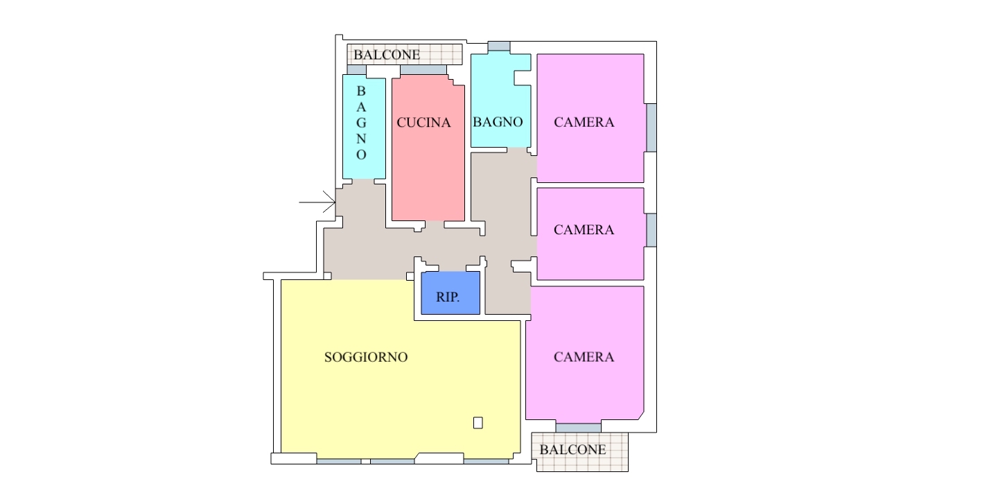 Vendesi 4 locali a Sesto San Giovanni. - Planimetria