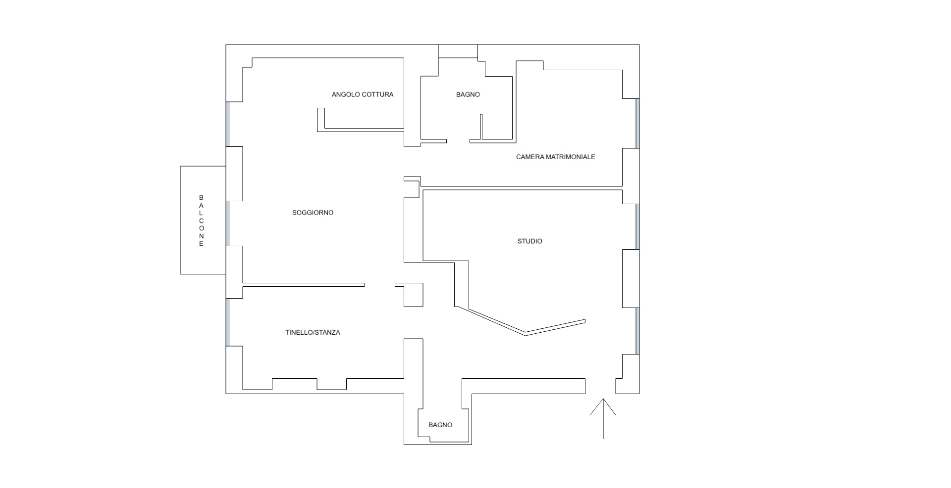 Vendesi quattro locali zona Brera, Milano. - Planimetria