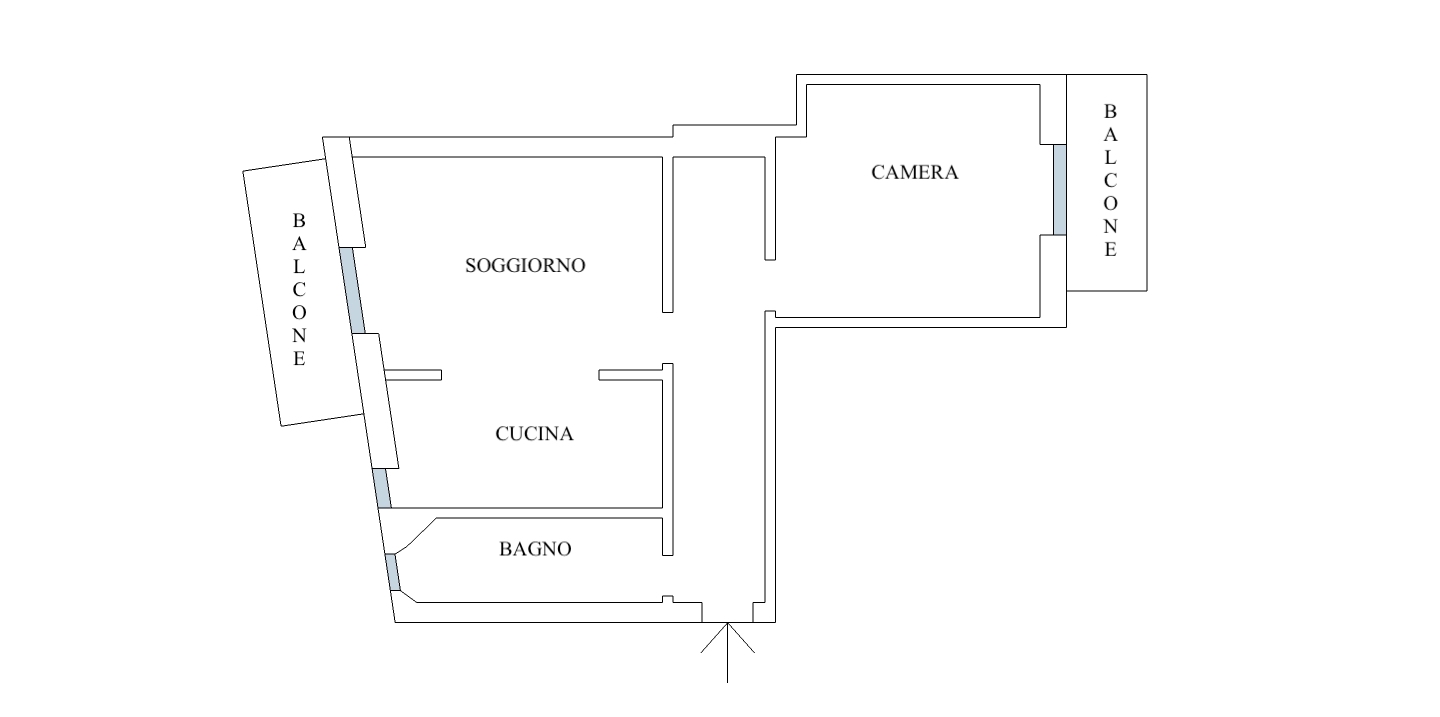 Vendesi 2 locali adiacenze via Caracciolo. - Planimetria