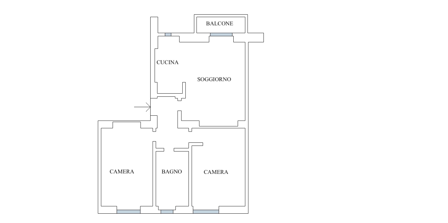 Affittasi trilocale adiacenze MM4 Segesta. - Planimetria