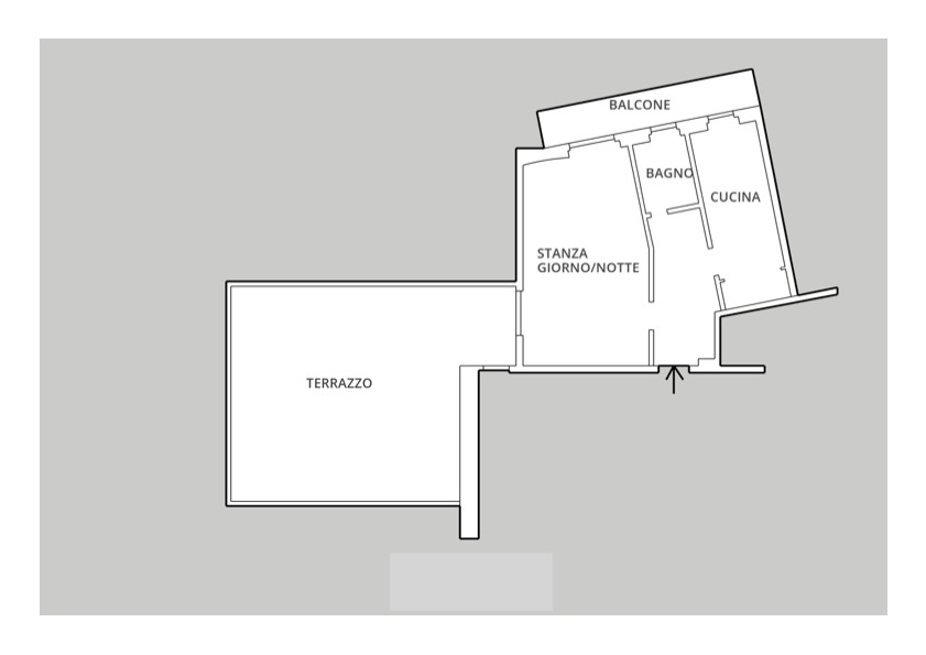 Affittasi monolocale con terrazzo via Govone. - Planimetria Affittasi monolocale con terrazzo via Govone. - Planimetria