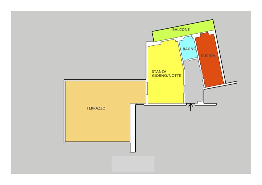 Affittasi monolocale con terrazzo via Govone. - Planimetria Affittasi monolocale con terrazzo via Govone. - Planimetria