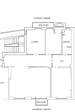 Appartamento in Affitto Madre Cabrini Milano - Planimetria 1